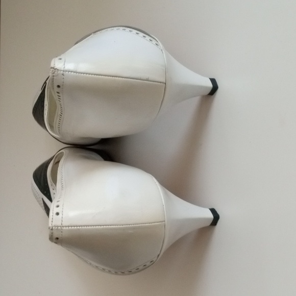 👠🇨🇭 Bally Leather Heels | Made in Switzerland | Black & White | Size 10 - Picture 8 of 15